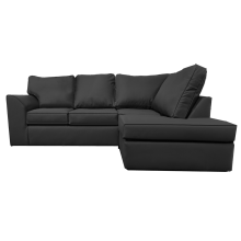 (Black, 4 Seater Right Hand Facing Corner) Dalmore Faux Leather Corner Sofa Range