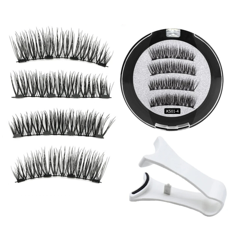 (KS01) CHN2-4+ Quantum Magnetic Eyelashes with Clip, White