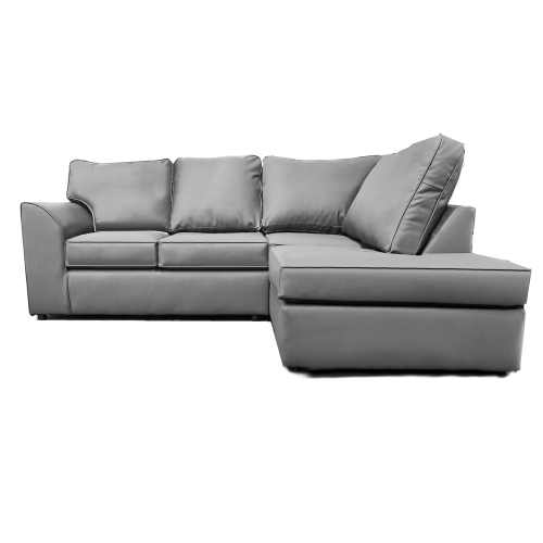 (Grey, 4 Seater Right Hand Facing Corner) Dalmore Faux Leather Corner Sofa Range