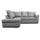 (Grey, 4 Seater Left Hand Facing Corner) Dalmore Faux Leather Corner Sofa Range 1