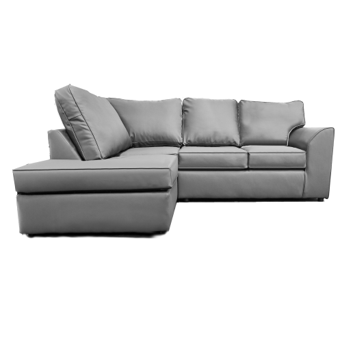 (Grey, 4 Seater Left Hand Facing Corner) Dalmore Faux Leather Corner Sofa Range