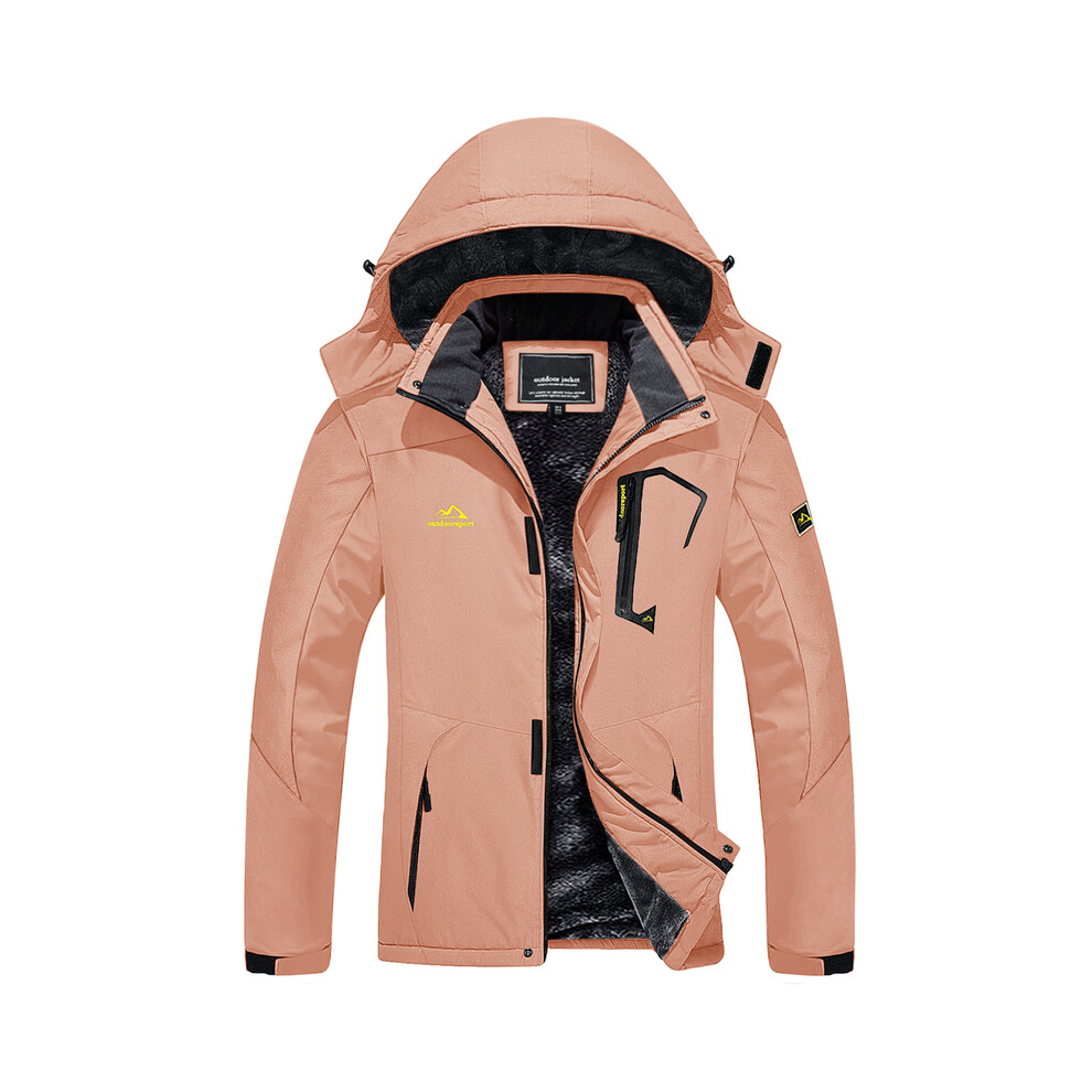 (CN L (US M), Apricot) Winter Fashion Ski Snowboard Jacket Women Thermal Fleece Waterproof F-image-OPC-PFDJ992-NEW