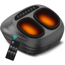 (ZL7, Black) Foot massager with heating function, foot massager with deep kneading and air pressure massage function, remote control