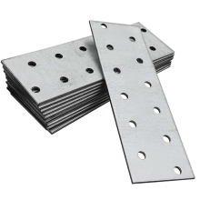 (Pack of: 50, 40 x 120 x 2mm) DIYUK Flat Bracket Connecting Joining Plate 2mm Thick Galvanised Metal Steel Sheet Premium Flat Joining Bracket Plates