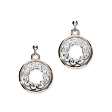 Ortak Scottish Jewellery Cuillin Sterling Silver 9ct Rose Gold Knot Round Drop Earrings
