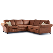 (Tan Brown, 5 Seater Corner) Oakland Faux Leather Corner Sofa Range
