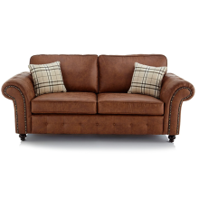 (Tan Brown, 3 Seater) Oakland Faux Leather Corner Sofa Range
