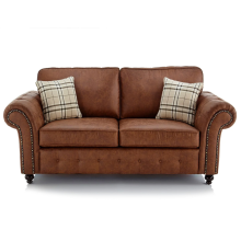 (Tan Brown, 2 Seater) Oakland Faux Leather Corner Sofa Range