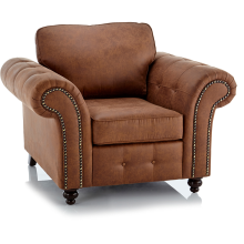 (Tan Brown, Armchair) Oakland Faux Leather Corner Sofa Range