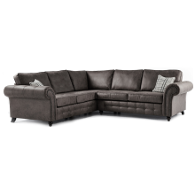 (Charcoal Grey, 5 Seater Corner) Oakland Faux Leather Corner Sofa Range