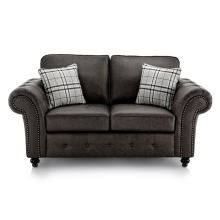 (Charcoal Grey, 2 Seater) Oakland Faux Leather Corner Sofa Range