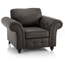 (Charcoal Grey, Armchair) Oakland Faux Leather Corner Sofa Range