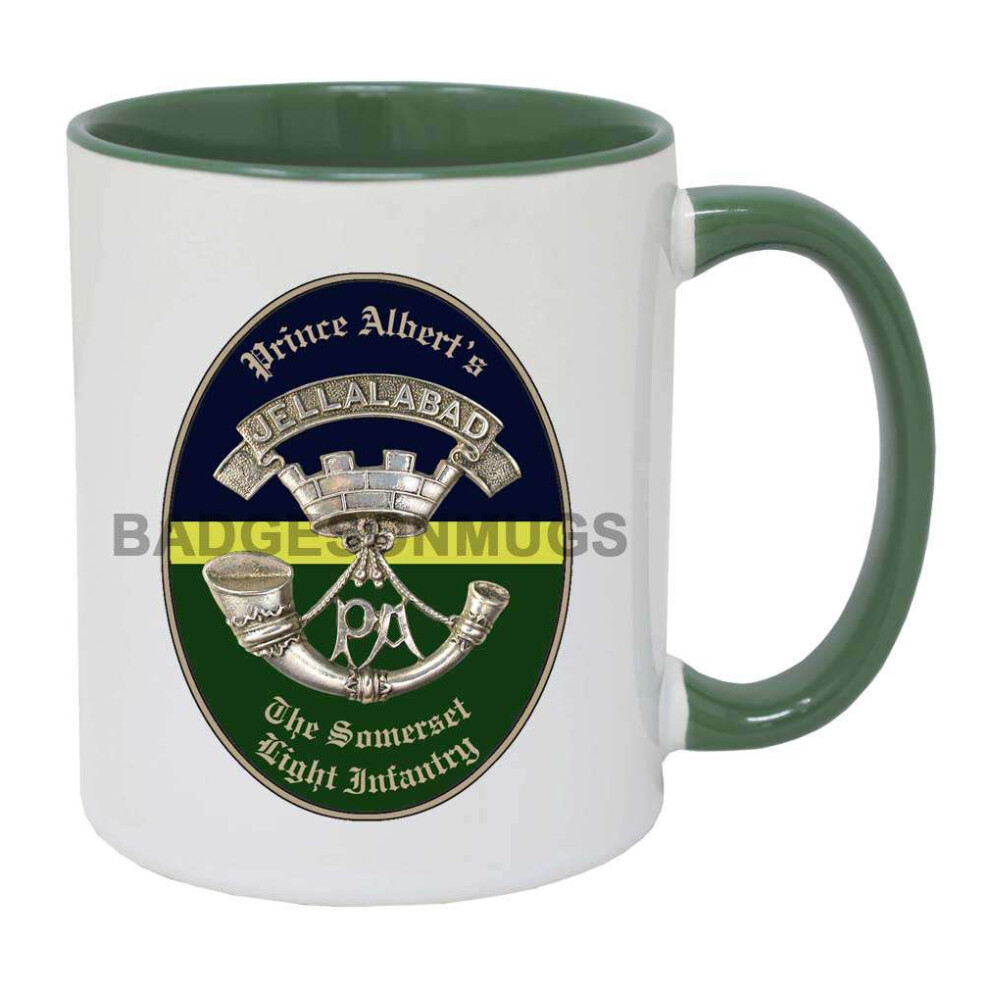 Somerset Light Infantry two tone green personalised mug