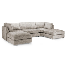 (Truffle, Full Back Cushions) Bishop U-Shape Corner Sofa Alaska Fabric