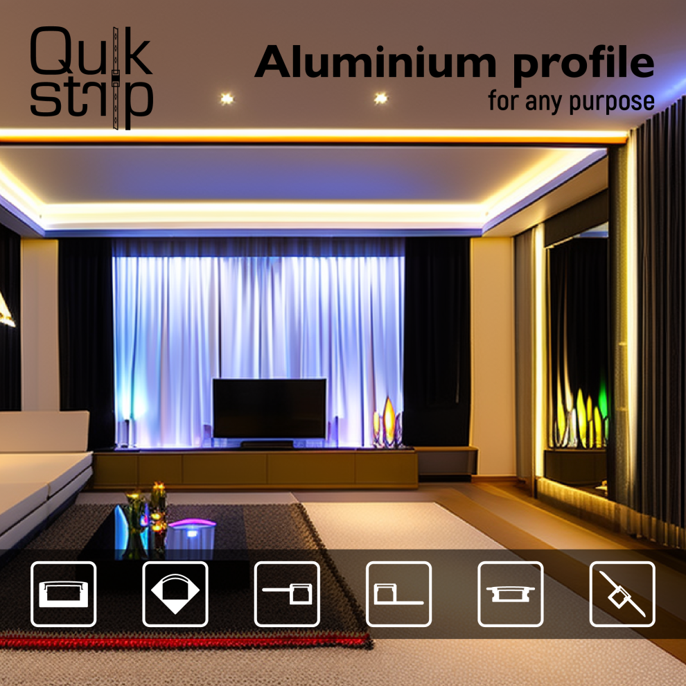Quik Strip 9W/m COB LED Strip, 24V IP20 2700K, 480LEDS/m, 800Lm/m, 8mm PCB, 10m