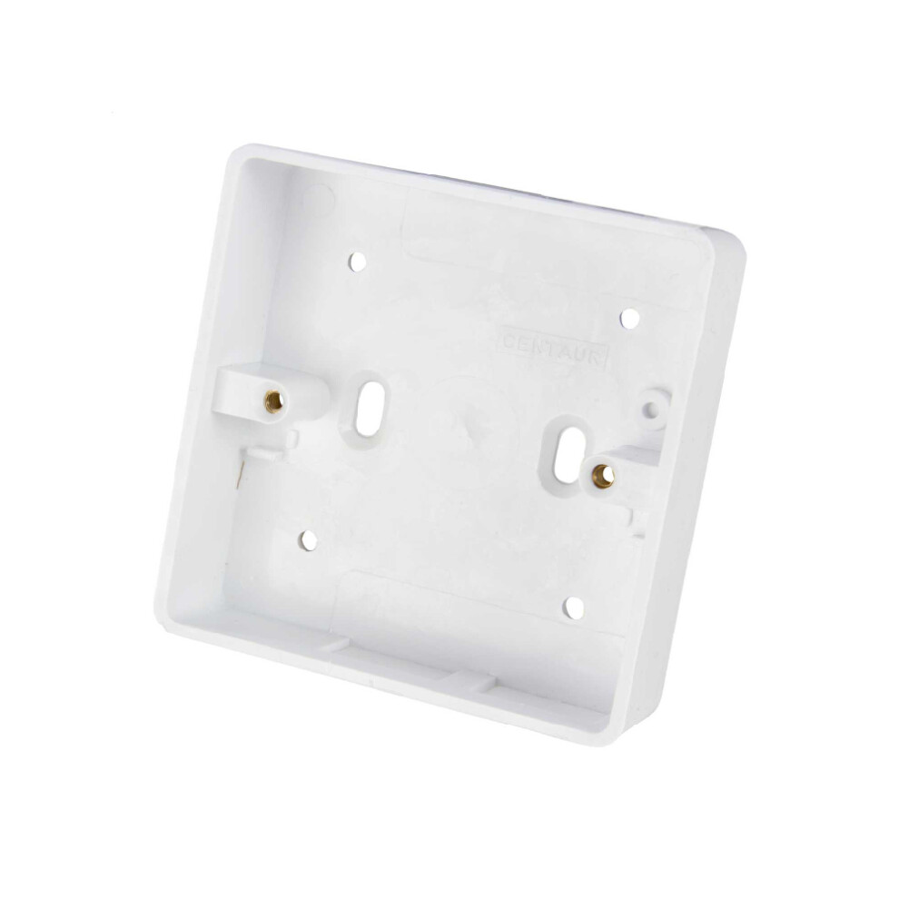 Slimline White 1G 35mm White Pattress Back Box - Round corner