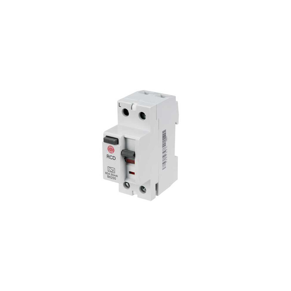 Wylex 80A 30mA double pole RCD A Class, WRDS80/2