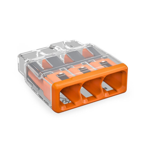 WAGO 3 WAY PUSHWIRE CONNECTOR 2773-403 (PACK QTY:100)
