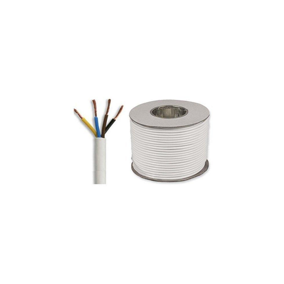 3184Y0.75-50 Four Core Round Flexible Cable 0.75mm? White 50M 6 AMPS