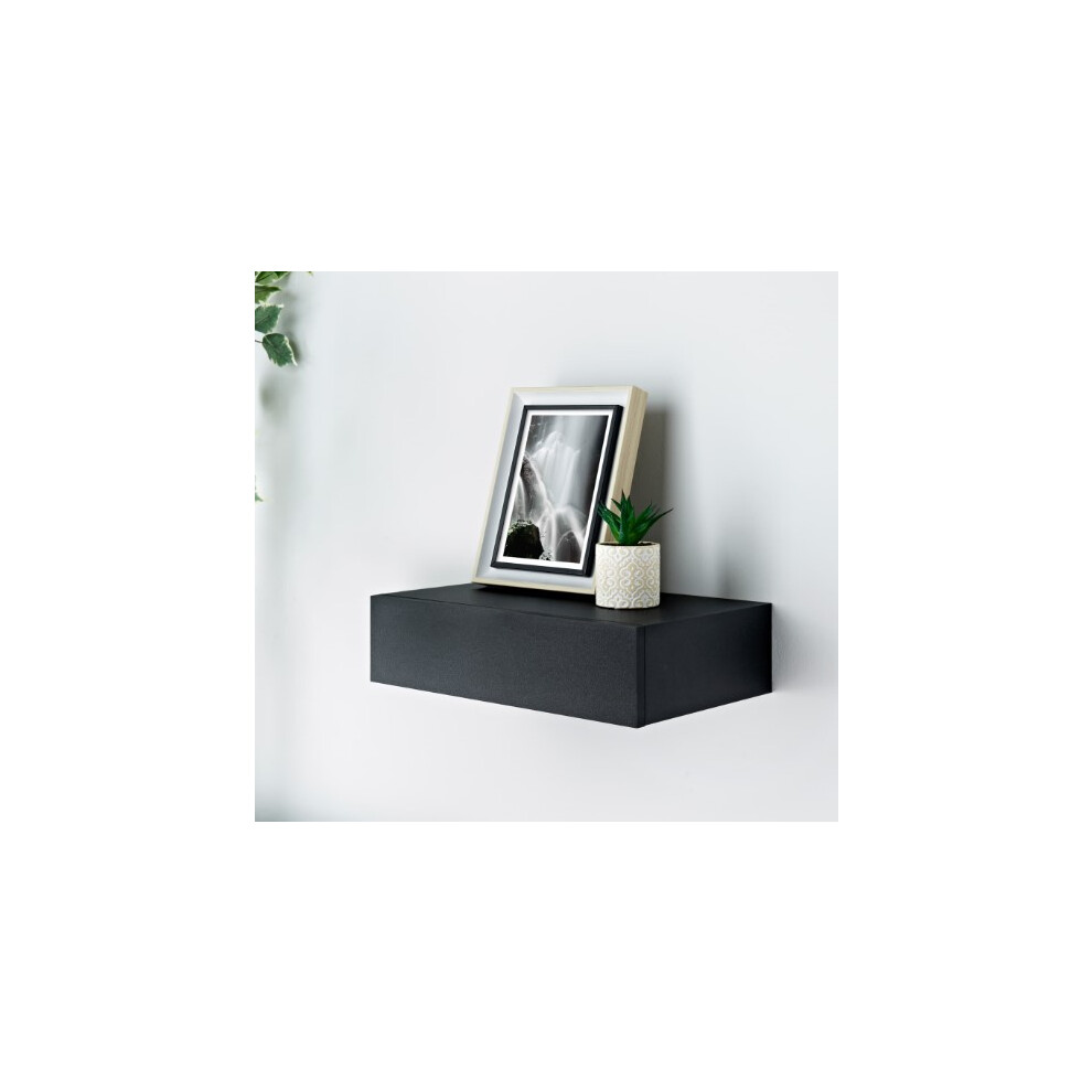 Simply 1 Drawer Wall Shelf - Black