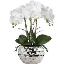 Briful 17" Artificial Orchid Phalaenopsis Flowers Decorative Orchid Bonsai Fake Flowers Real Touch