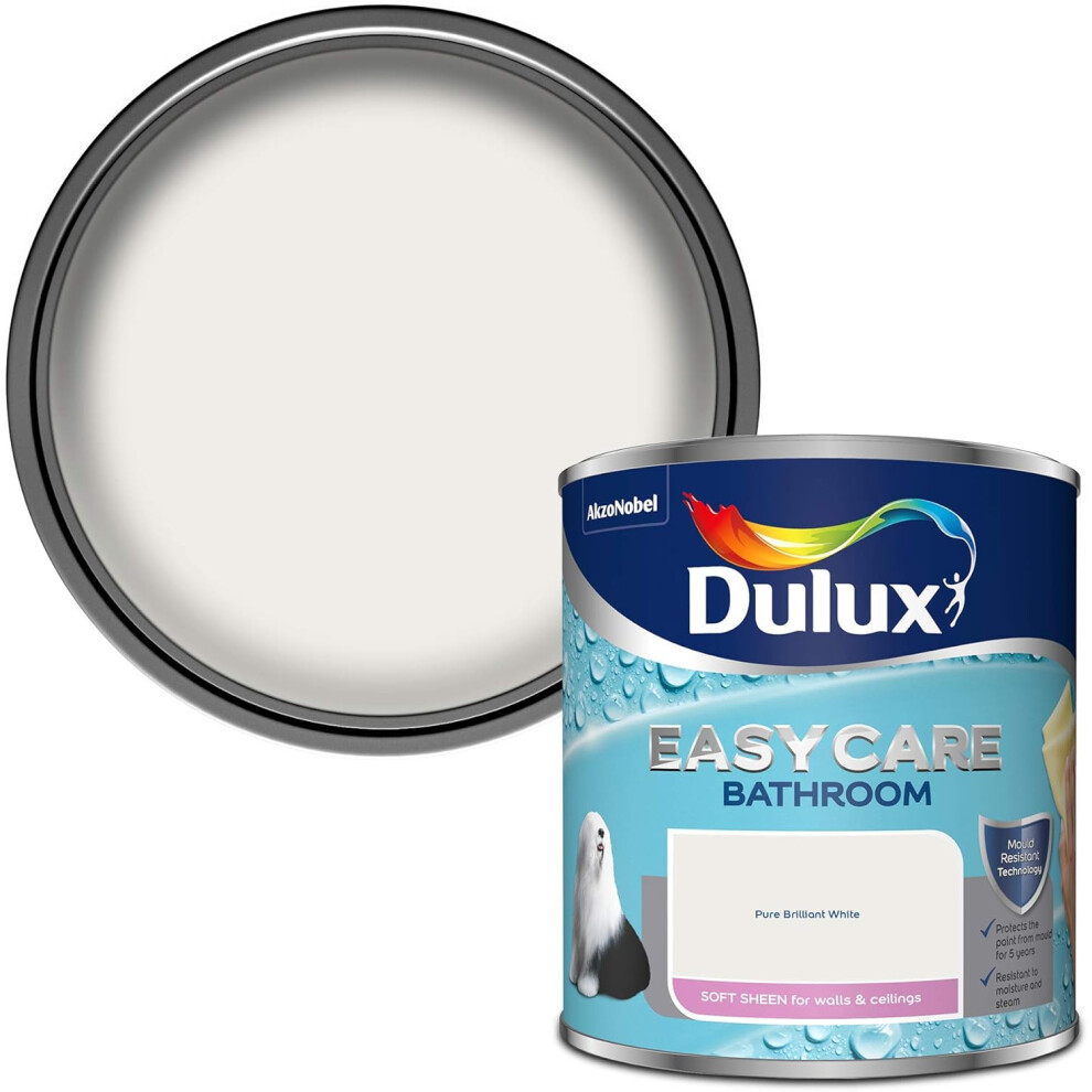 Dulux 500001 Easycare Bathroom Soft Sheen Emulsion Paint For Walls And Ceilings