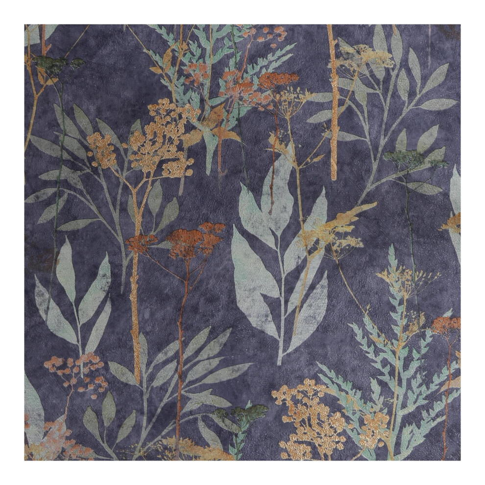 Superfresco Easy Solstice Navy Copper Floral Wallpaper