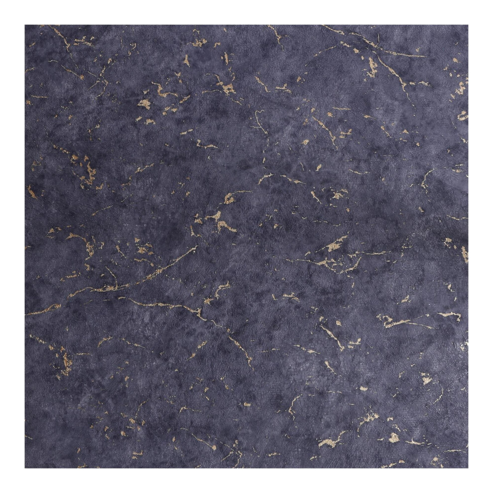 Superfresco Easy Gilded Plaster Navy Copper Textured Plain Wallpaper