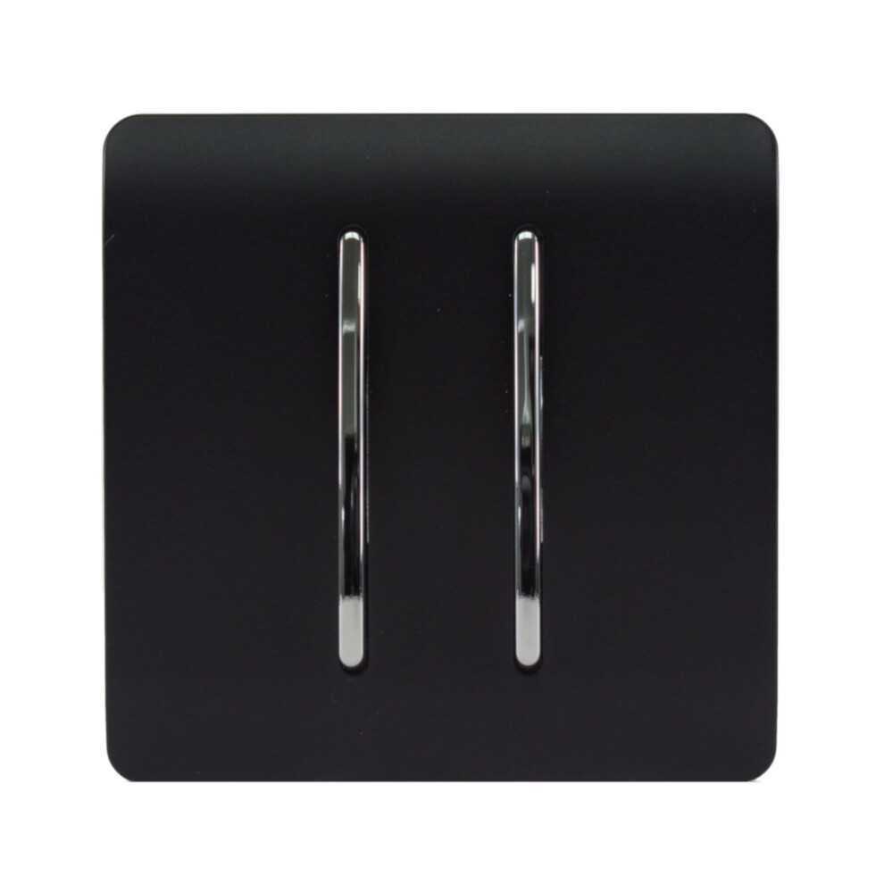 Trendi Switch Trendi Artistic Modern Auto Retractive 2 Door Bell Switch - Matt Black - Image 4