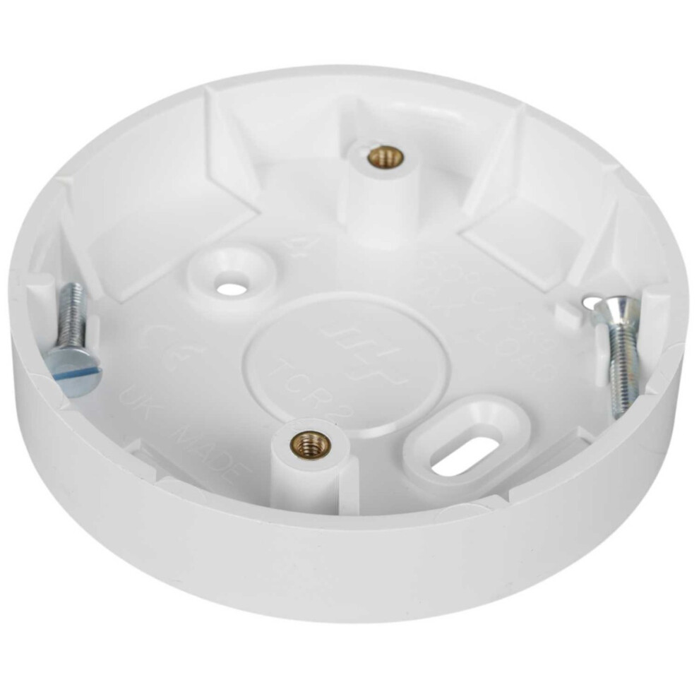 CRA1 Ceiling Rose 25mm x 16mm Trunking Adaptor White PVC (UNIVOLT)