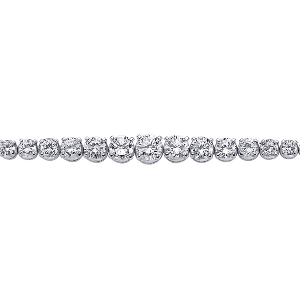 Jewelco London Ladies Sterling Silver Cubic Zirconia Graduated Eternity Tennis Bracelet 8mm 7.5 inch - GVB155