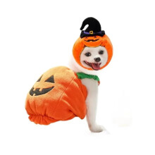 ((Clothes Hat)set, XS-Chest 30-40cm) Halloween Dog Costumes Funny Pumpkin Lantern Transformation Outfit Halloween Cat Two Legged Pet Cute Pumpkin Hat Dog Jacket