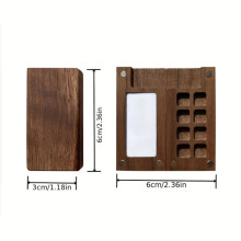(Black Walnut A S) Empty Wooden Watercolor Palette Travel Portable Mini Acrylic Paint Box Square Tray Box Art Painting Supplie