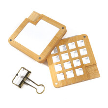 (Wood color B L) Empty Wooden Watercolor Palette Travel Portable Mini Acrylic Paint Box Square Tray Box Art Painting Supplie