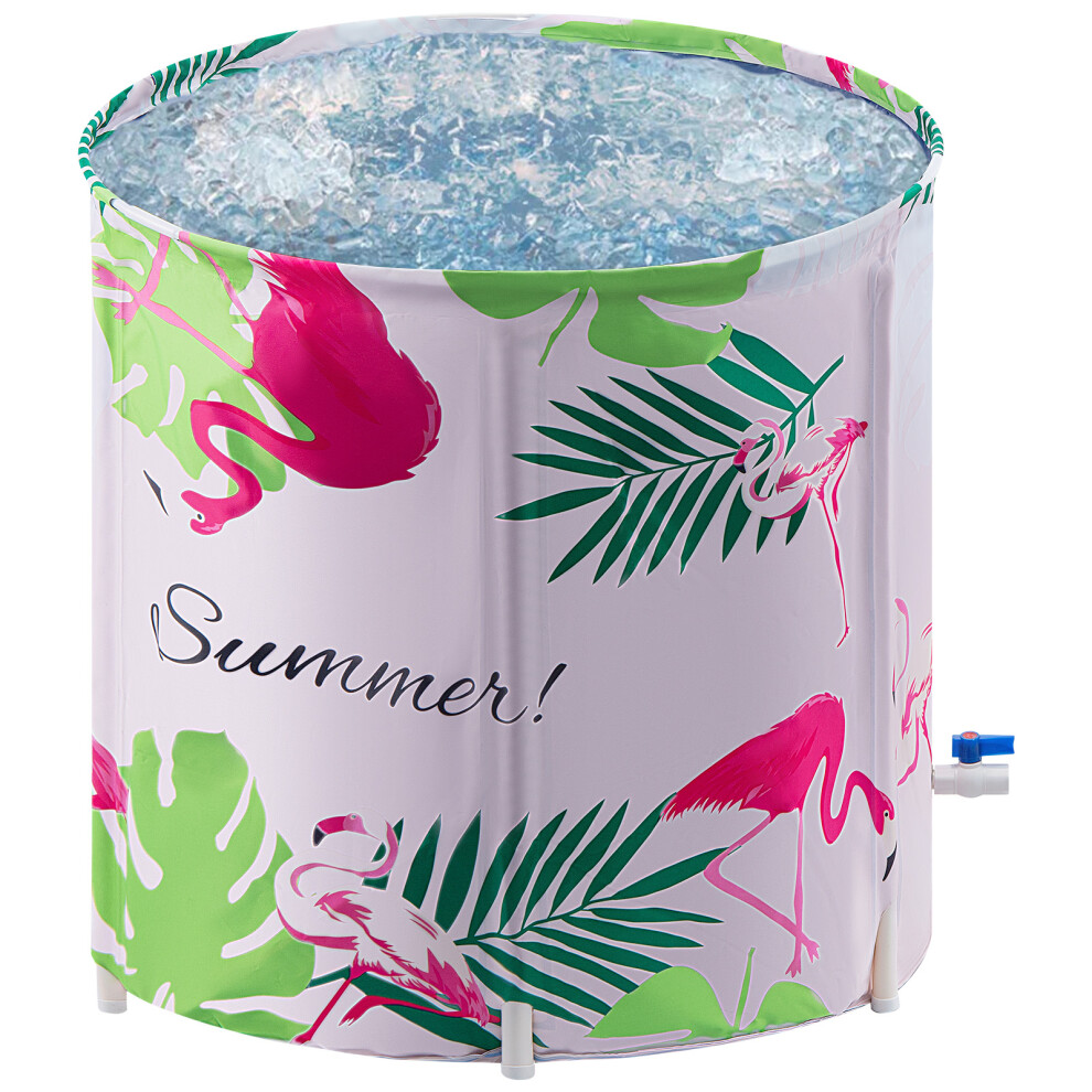 (Flamingo Pink) Foldable Portable Bathtub Tub Folding PVC 70X65cm