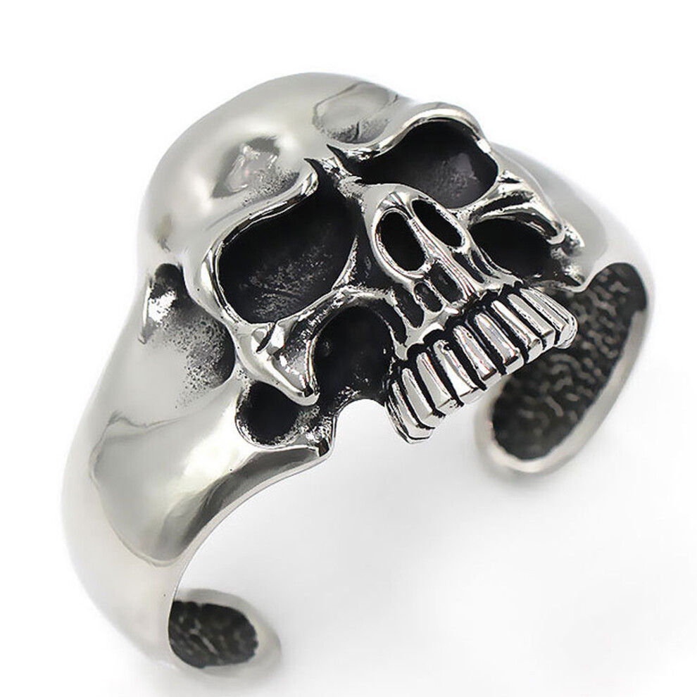 Retro Men's Phantom Skull Sterling Silver Cuff Bracelet - 23cm