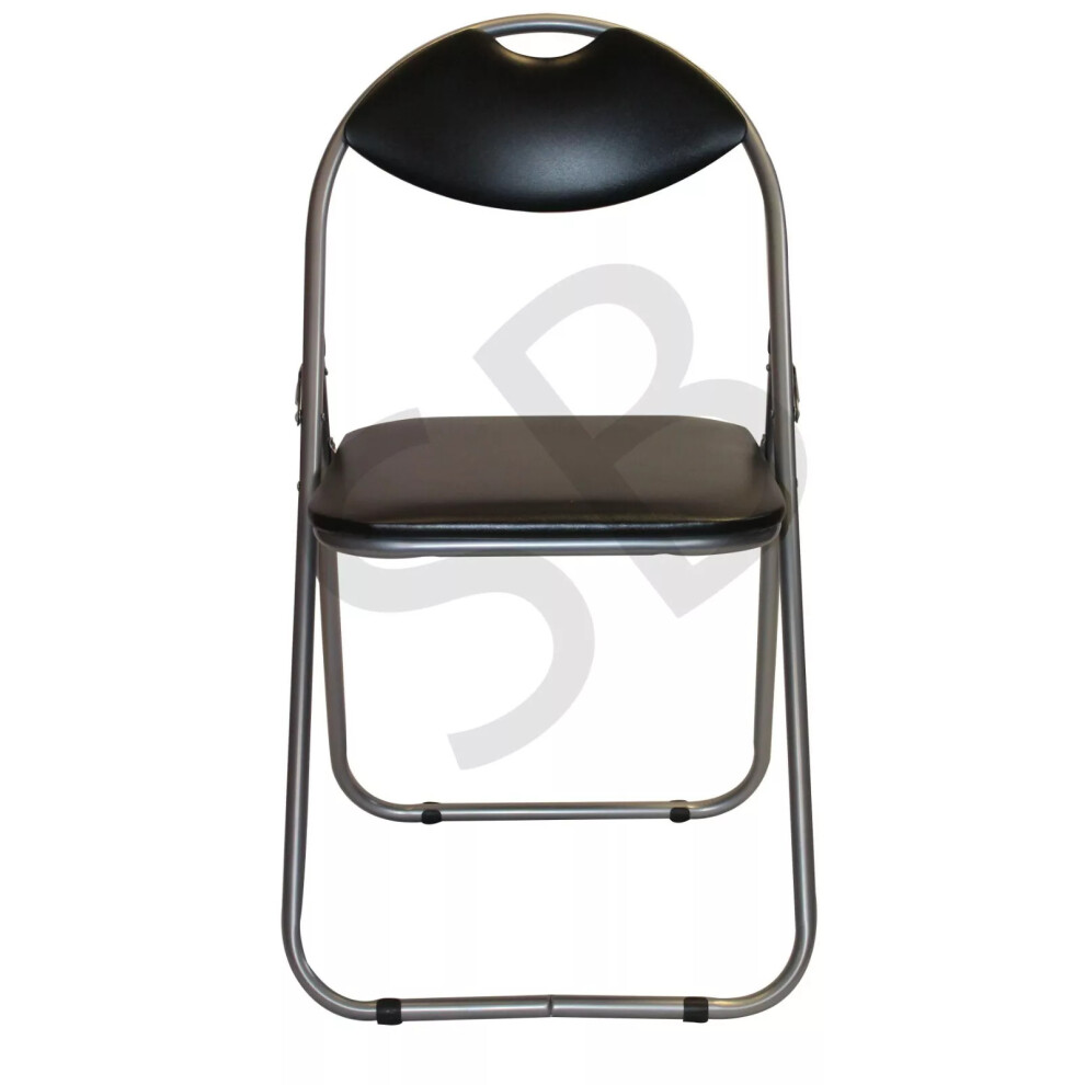 2 x Folding Chair Padded Paris Faux Leather Chair Home Office Dining