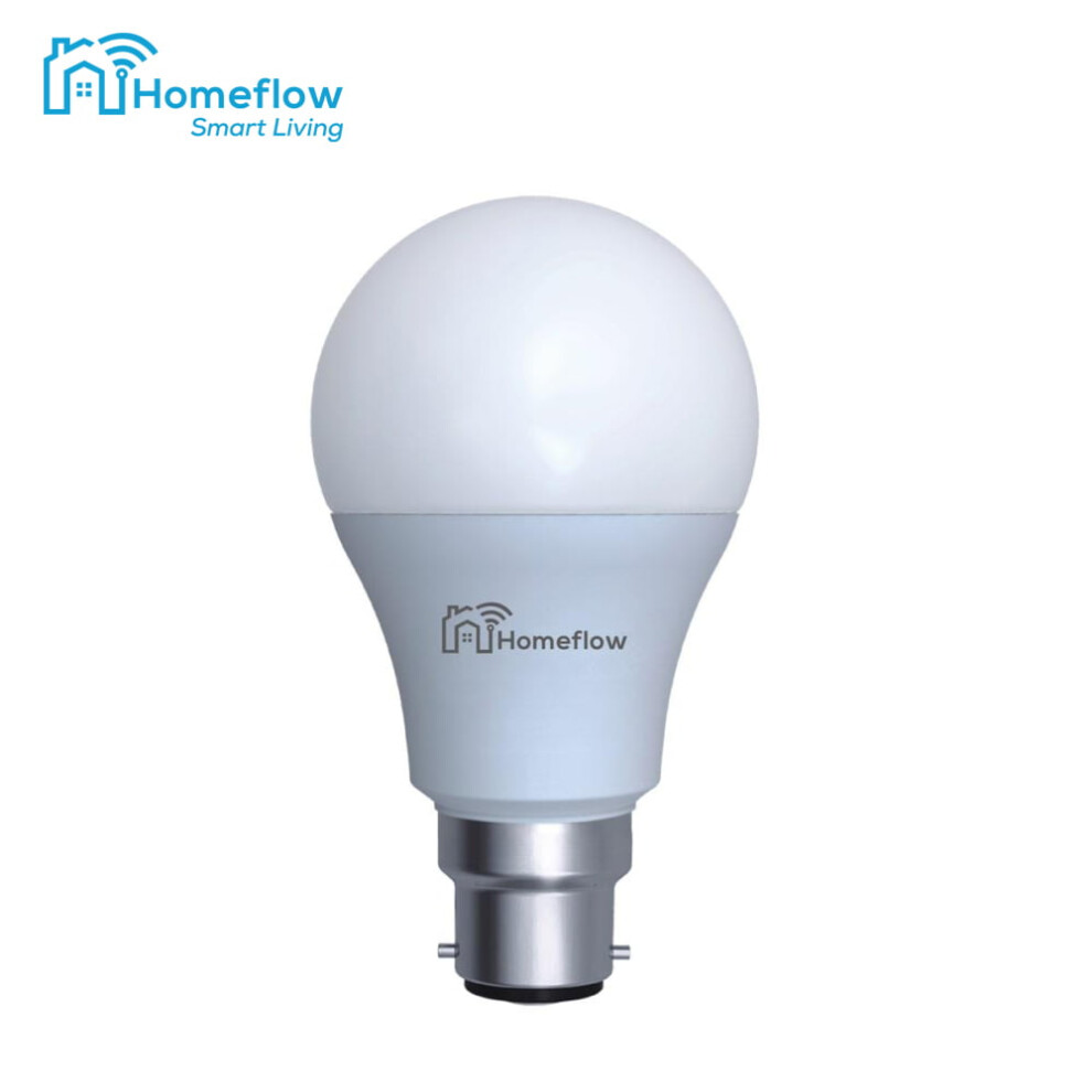 Homeflow Wi-Fi C/W Dimmable Smart Bulb, 2700K-6500K, 9W, Base: B22