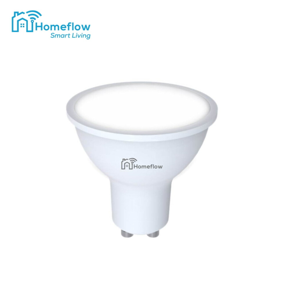 Homeflow Wi-Fi C/W Dimmable Smart Bulb, 2700K-6500K, 5W, Base: GU10