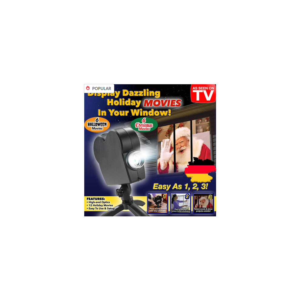 Christmas Light Santa Window Projector Movies Halloween Lamps Display