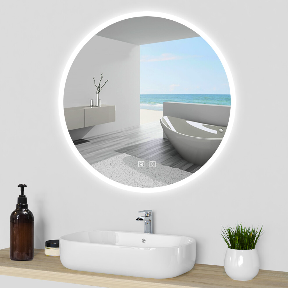 Aica (800Mm) Led Bathroom Mirror With Anti-Fog, Dimmable