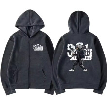 (XL, Dark Gray) Hip-hop singer Eminem zip-up hoodie Slim Shady music album rap graphic cardigan sweatshirt jacket