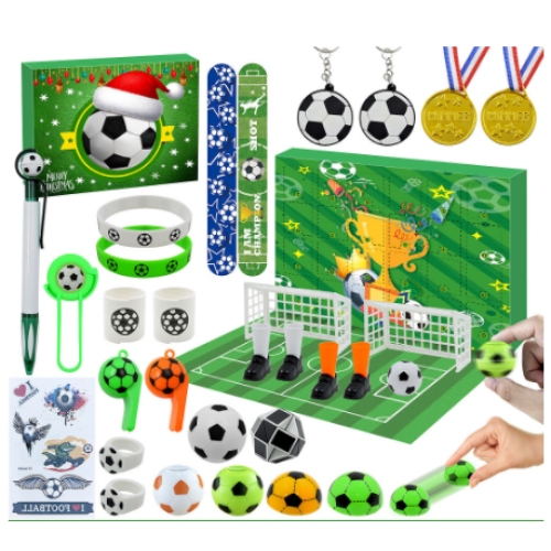 (Z10) Christmas Advent Calendar 24 Days Countdown Football World Cup Ornament For Kids
