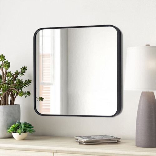 Living And Home (40*40cm) Modern Square Wall Mirror with Aluminum Alloy Frame