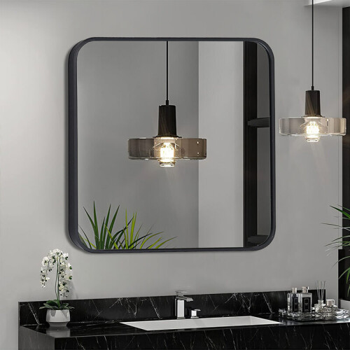 Living And Home (60*60cm) Modern Square Wall Mirror with Aluminum Alloy Frame 2