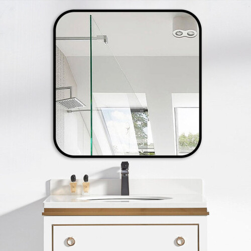 Living And Home (60*60cm) Modern Square Wall Mirror with Aluminum Alloy Frame