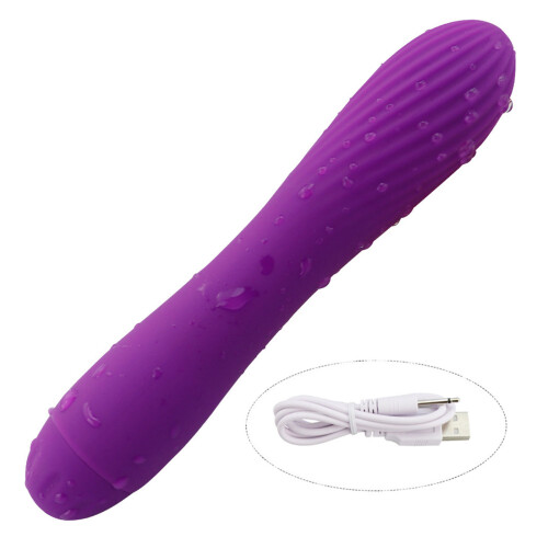 USB Charging 10-Frequency Silicone G-Spot Vibrator - Waterproof