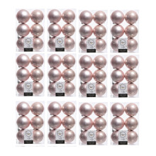144 Blush Pink Christmas Baubles Shatterproof Tree Decor 6cm Rose Gold
