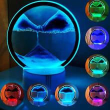 Moving Sand Art Picture Round Glass 3D Deep Sea Sandscape