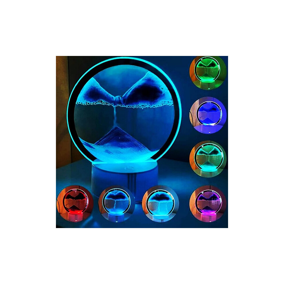 Vlio Moving Sand Art Picture Round Glass 3D Deep Sea Sandscape